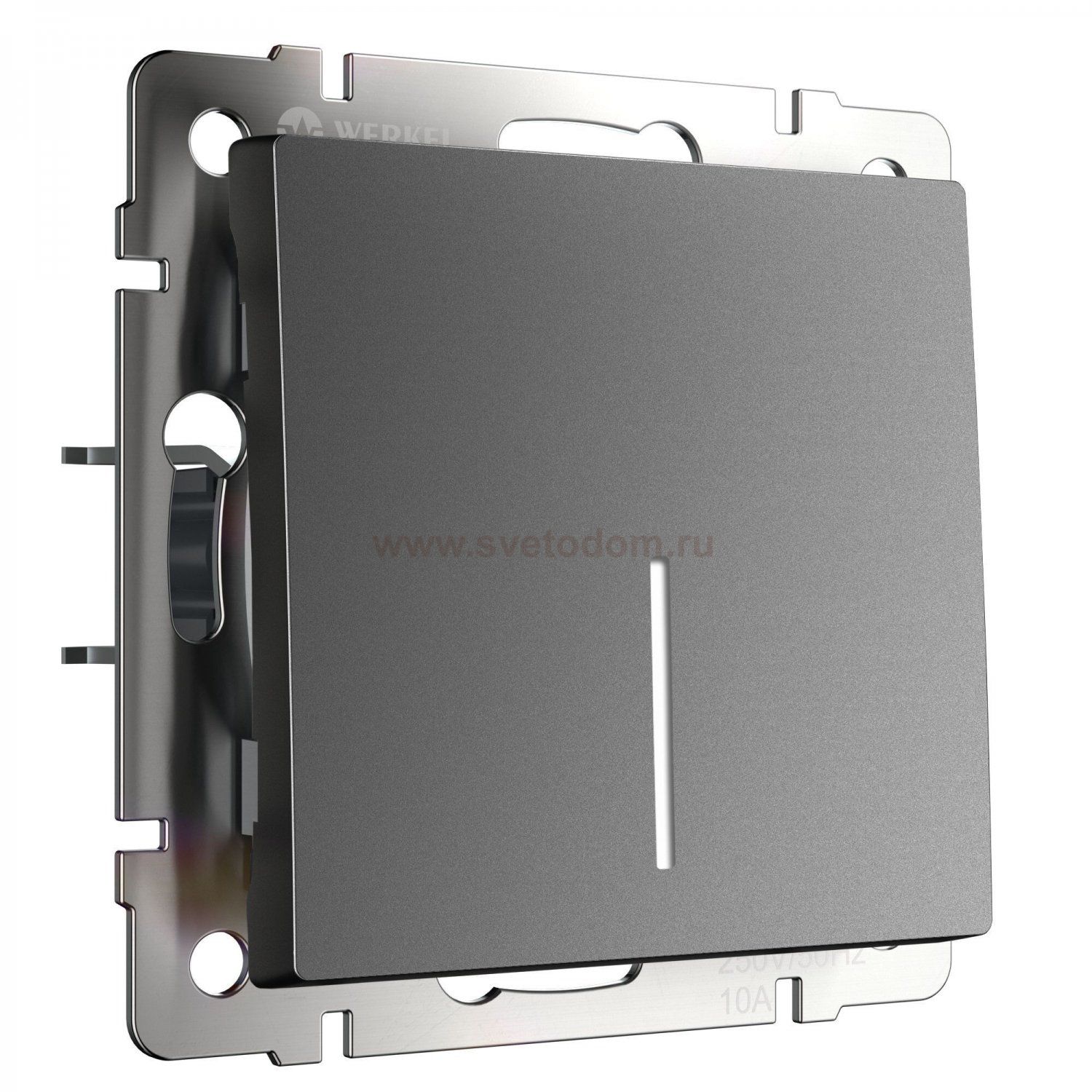 Выключатель одноклавишный проходной с подсветкой (графит матовый) W1112164 Werkel