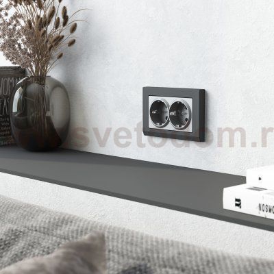 Рамка для двойной розетки Stark (графит матовый) W0081864 Werkel