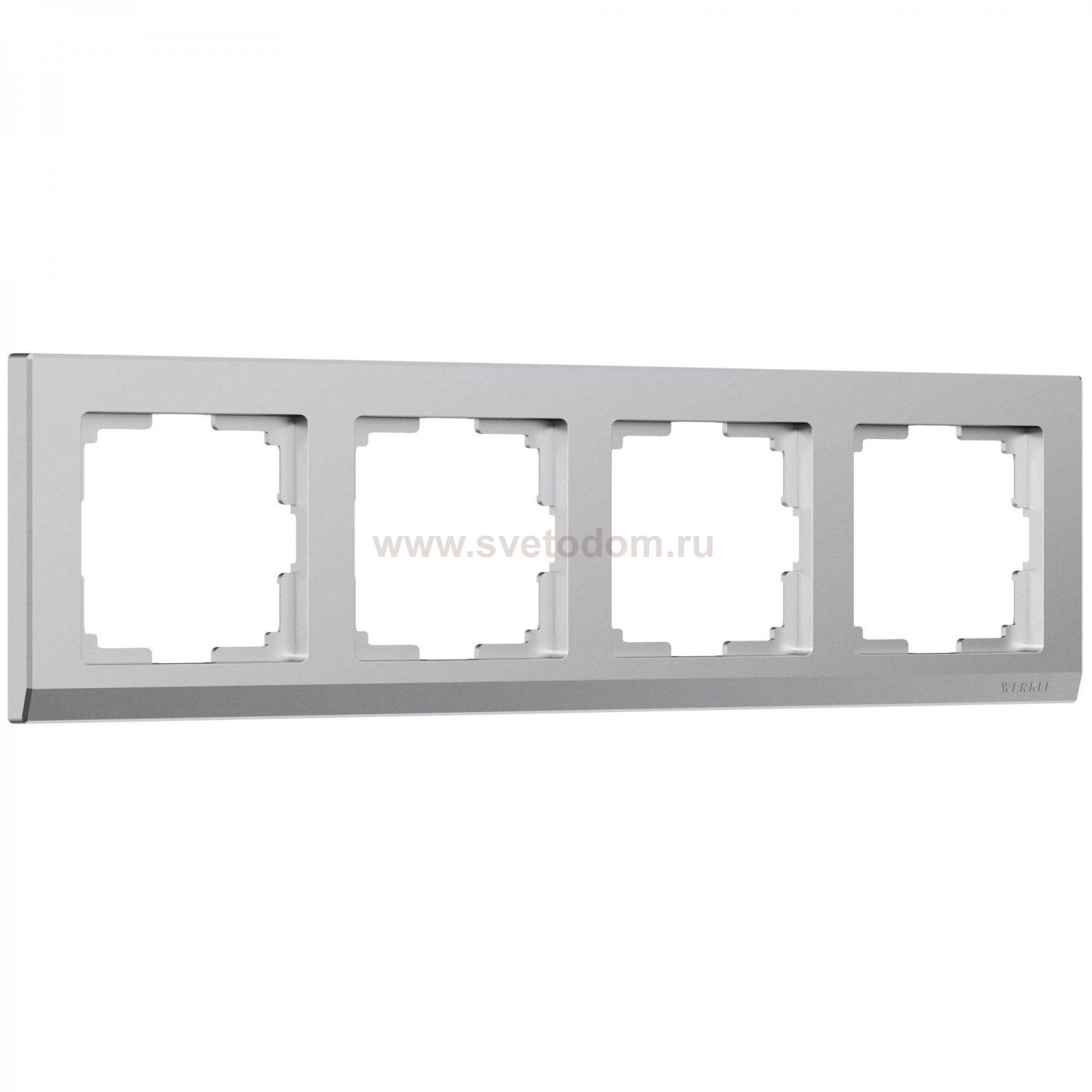 Рамка на 4 поста Stark (серебряный матовый) W0041865 Werkel
