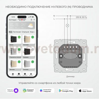 Умный сенсорный диммер (черный) W3443108 Werkel