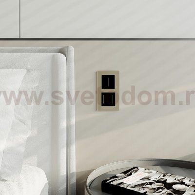 Сенсорный выключатель двухклавишный с подсветкой (черный) W4522008 Werkel