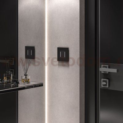 Сенсорный выключатель двухклавишный с подсветкой (черный) W4522008 Werkel