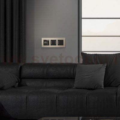 Сенсорный выключатель двухклавишный с подсветкой (черный) W4522008 Werkel