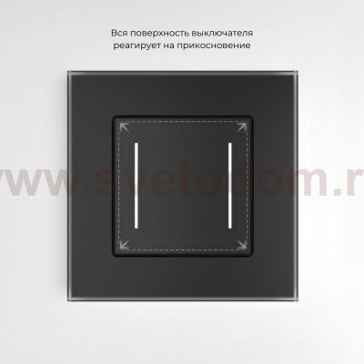 Сенсорный выключатель двухклавишный с подсветкой (черный) W4522008 Werkel