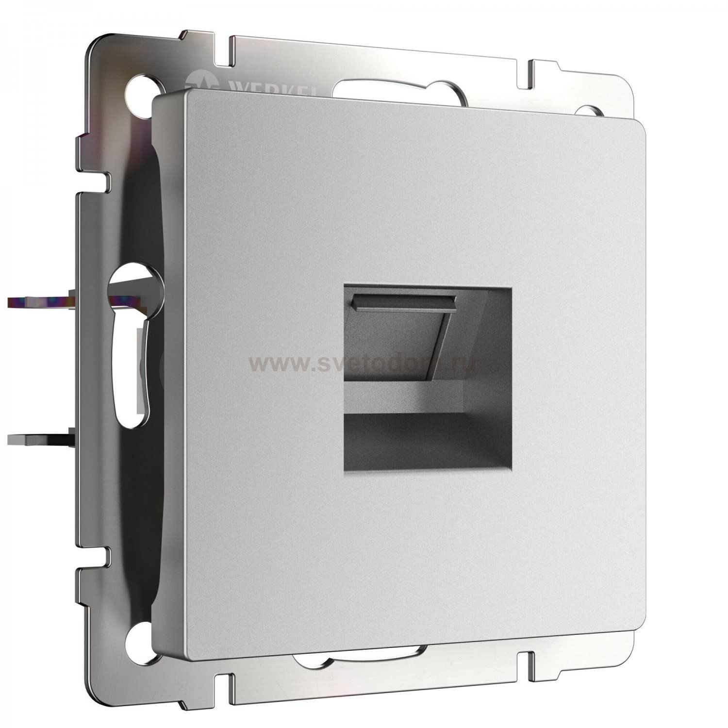 Розетка Ethernet RJ-45 (серебряный матовый) W1181065 Werkel
