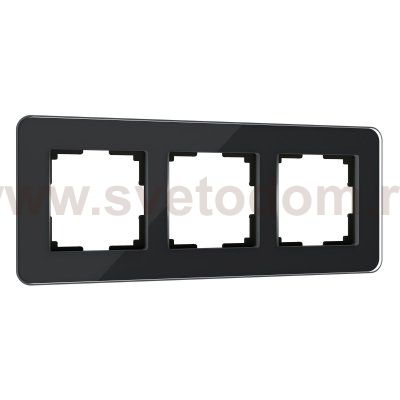 Рамка на 3 поста Elite (черный, стекло) W0032448 Werkel