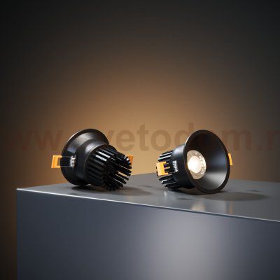 Встраиваемый светодиодный светильник 7W 3000K BK черный 15266/LED Elektrostandard