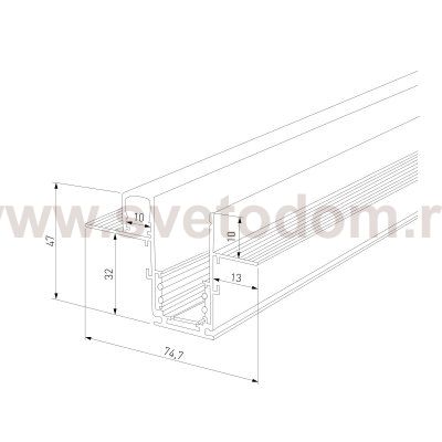 Slim Magnetic Шинопровод встраиваемый с местом под светодиодную ленту (чёрный) (2м) 85132/00 Elektrostandard