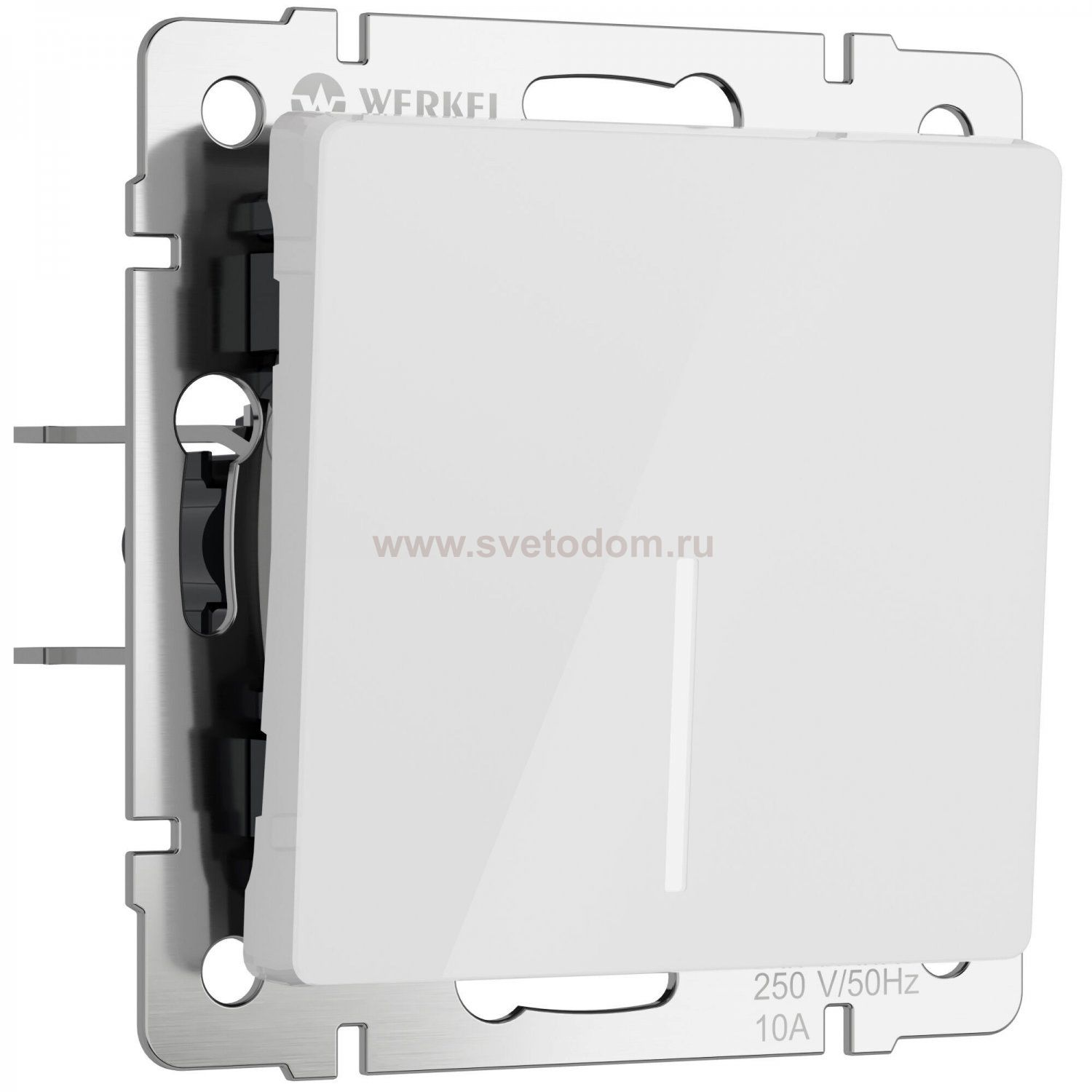 Выключатель одноклавишный с подсветкой (белый акрил) Werkel W1110141