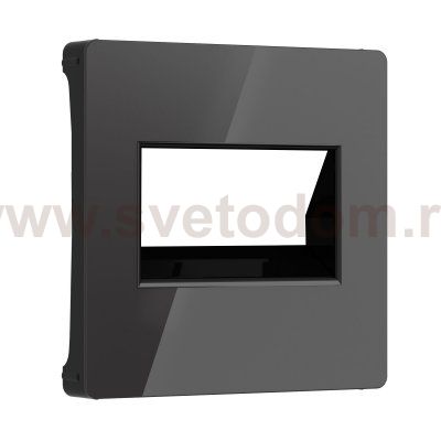 Накладка для двойной розетки Еthernet RJ-45 (черный акрил) Werkel W1191148