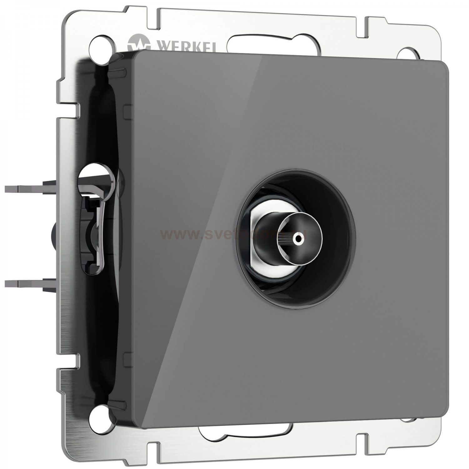 ТВ-розетка оконечная (графит акрил) Werkel W1183044