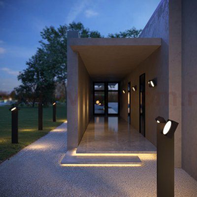 Светильник садово-парковый с поворотными плафонами Twin 35170/F черный Elektrostandard