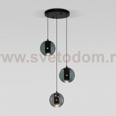Подвесная люстра Eurosvet 50258/3 LED дымчатый/бирюзовый Cobble