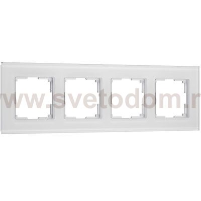 Рамка на 4 поста Senso (белый, стекло soft-touch) W0043101 Werkel
