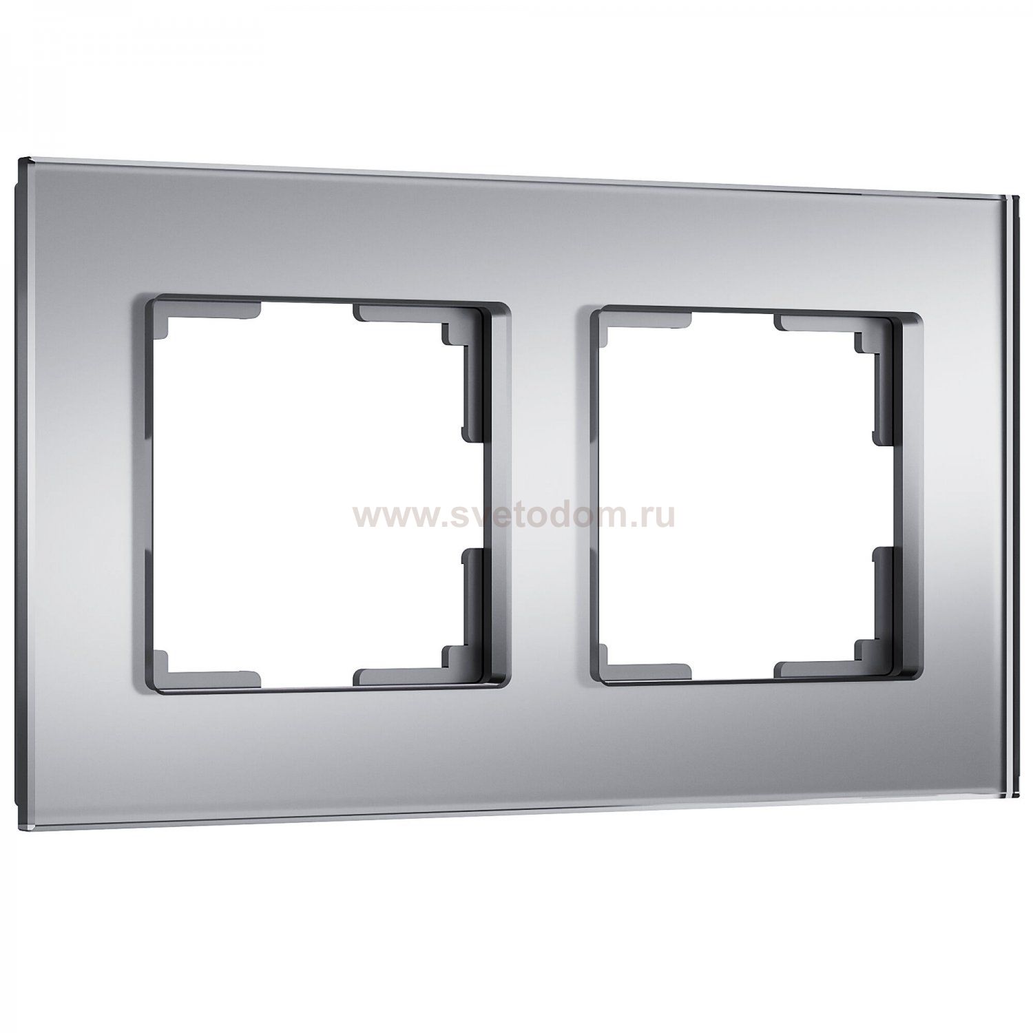 Рамка на 2 поста Senso (серебряный, стекло soft-touch) W0023106 Werkel