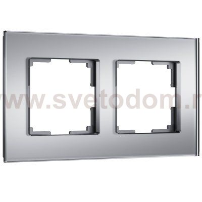 Рамка на 2 поста Senso (серебряный, стекло soft-touch) W0023106 Werkel