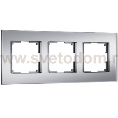 Рамка на 3 поста Senso (серебряный, стекло soft-touch) W0033106 Werkel