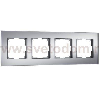 Рамка на 4 поста Senso (серебряный, стекло soft-touch) W0043106 Werkel