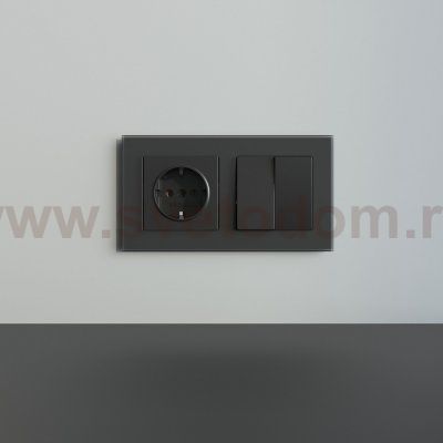 Рамка на 2 поста Senso (черный, стекло soft-touch) W0023108 Werkel