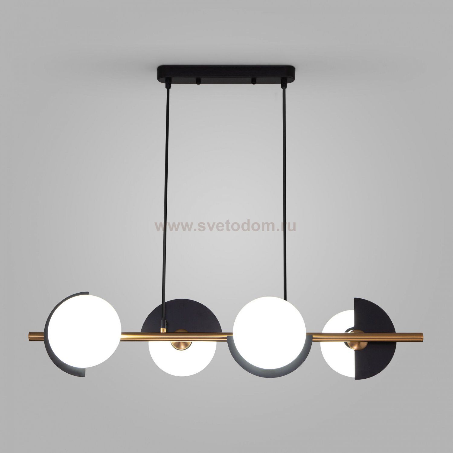 Подвесная люстра Eurosvet 70149/4 черный/латунь Moity