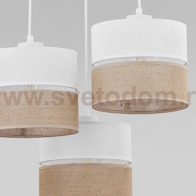 Подвесной светильник с тканевыми абажурами Eurosvet 6575 Linobianco