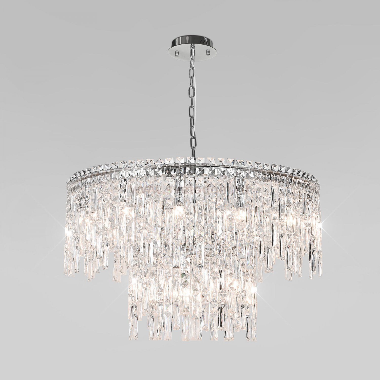 Подвесная люстра с хрусталем 60160 хром Eurosvet