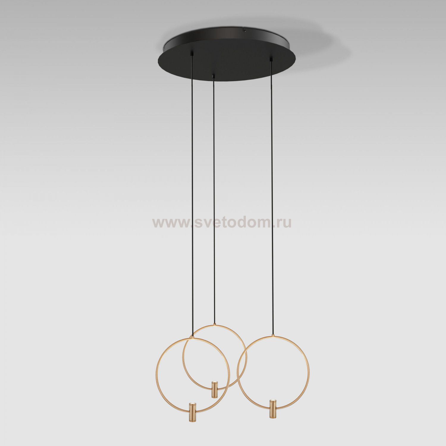 Подвесная люстра Eurosvet 50257/3 LED черный/ латунь Layla