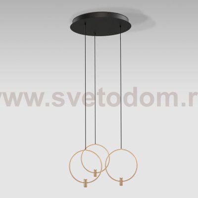 Подвесная люстра Eurosvet 50257/3 LED черный/ латунь Layla