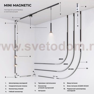 Mini Magnetic Гибкий коннектор (черный) 85173/00 Elektrostandard