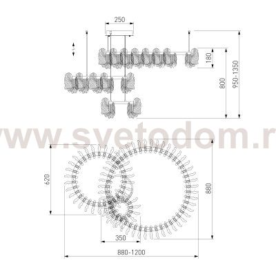 Люстра Bogate's 90374/3 Farfalla