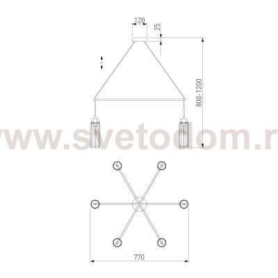 Люстра Eurosvet 60163/6 латунь Gilian