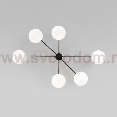 Потолочный светильник Eurosvet 70220/6 черный Opaline