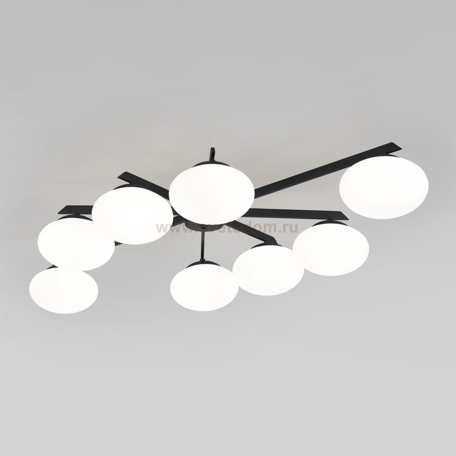 Потолочный светильник Eurosvet 70220/8 черный Opaline