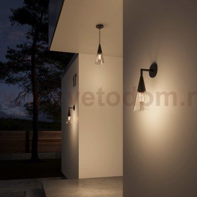 Светильник садово-парковый со стеклянным плафоном Vesto 35171/H черный Elektrostandard