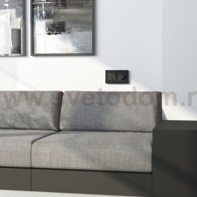 Рамка на 2 поста  AluMax (черный алюминий) Werkel W0023508