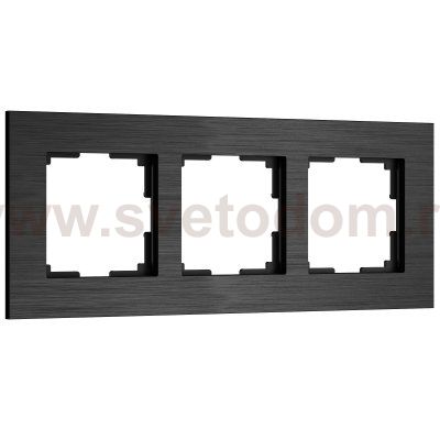 Рамка на 3 поста  AluMax (черный алюминий) Werkel W0033508