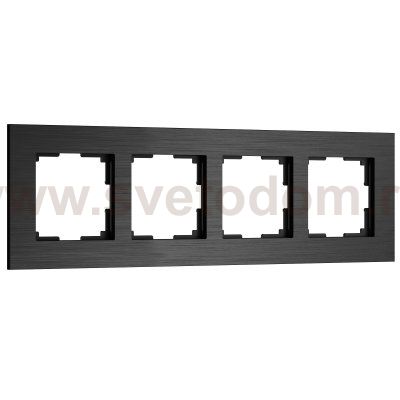 Рамка на 4 поста  AluMax (черный алюминий) Werkel W0043508