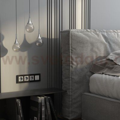 Рамка на 4 поста  AluMax (черный алюминий) Werkel W0043508