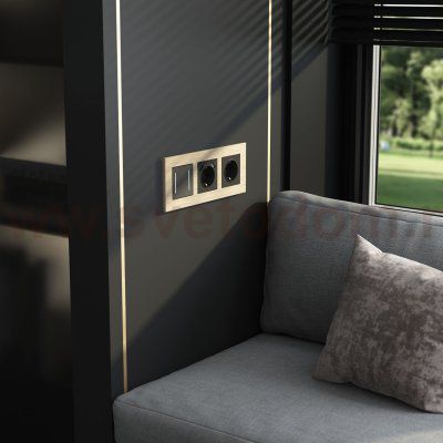 Рамка на 3 поста  AluMax (шампань) Werkel W0033511