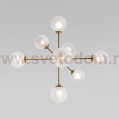 Потолочный светильник cо стеклянными плафонами Eurosvet 50383 латунь