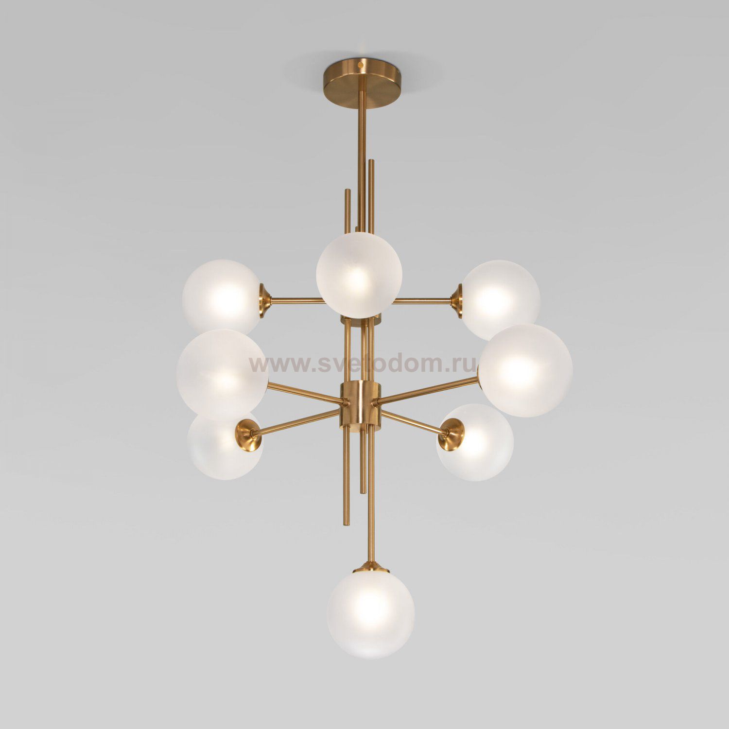 Потолочный светильник cо стеклянными плафонами Eurosvet 50383 латунь