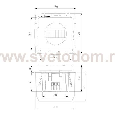 Датчик движения 500 Вт, двухпроводный (серебряный матовый) Werkel W1155105