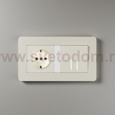 Рамка на 2 поста Split (айвори/белый, soft-touch) Werkel W0023066