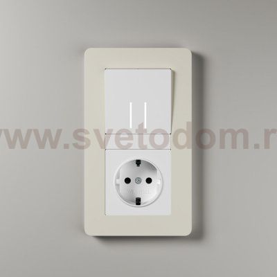 Рамка на 2 поста Split (айвори/белый, soft-touch) Werkel W0023066