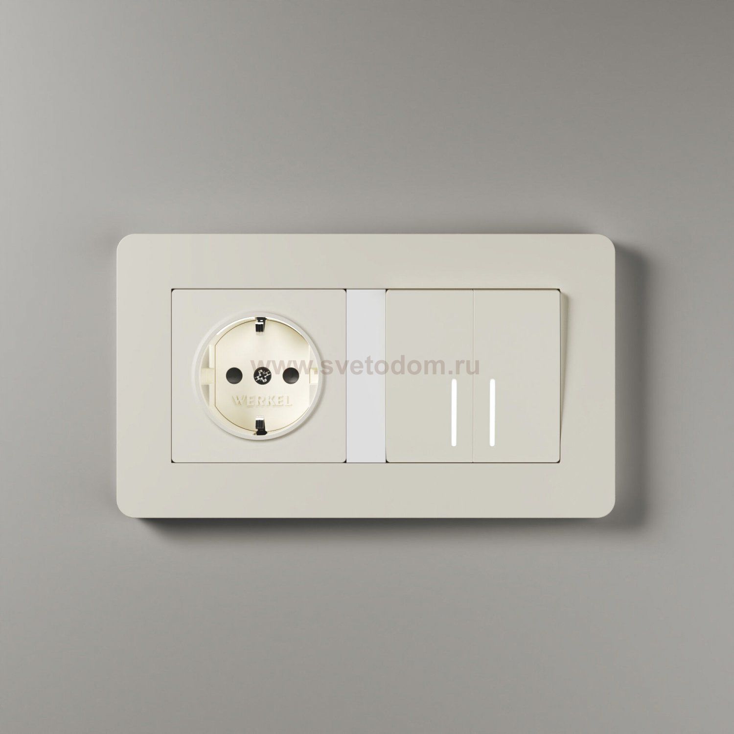 Рамка на 2 поста Split (айвори/белый, soft-touch) Werkel W0023066