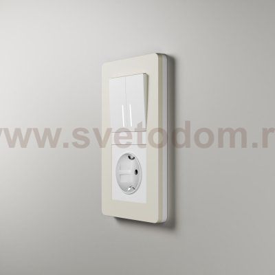 Рамка на 2 поста Split (айвори/белый, soft-touch) Werkel W0023066