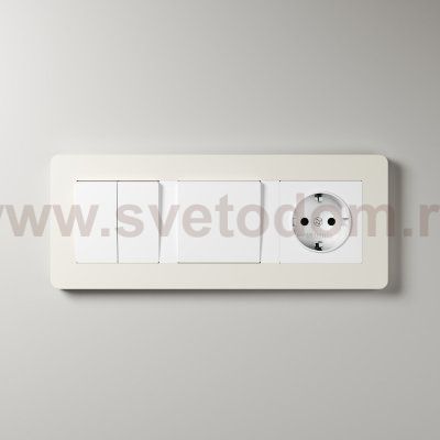 Рамка на 3 поста Split (айвори/белый, soft-touch) Werkel W0033066