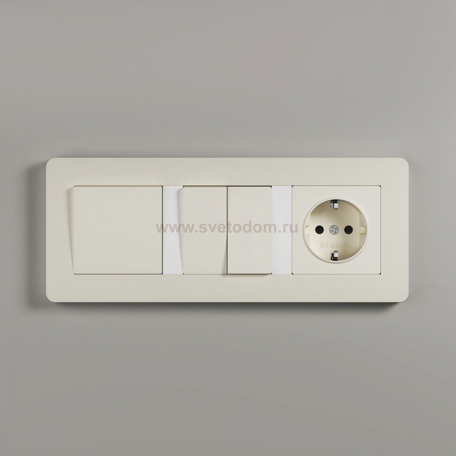 Рамка на 3 поста Split (айвори/белый, soft-touch) Werkel W0033066