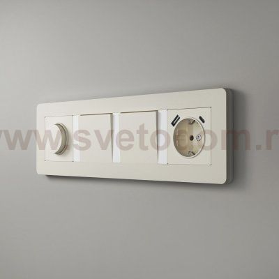 Рамка на 4 поста Split (айвори/белый, soft-touch) Werkel W0043066