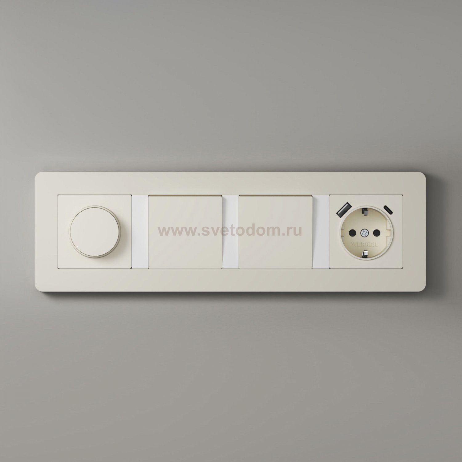 Рамка на 4 поста Split (айвори/белый, soft-touch) Werkel W0043066